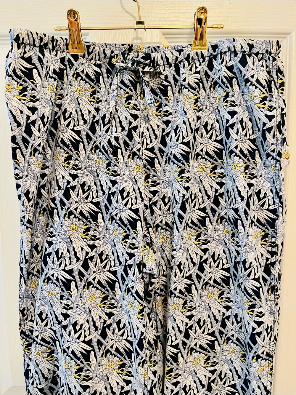 Brooks Brothers Floral Botanical Pajama Set Navy Blue Yellow M - Picture 9 of 16
